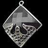 Copper Pendant Jewelry Findings Lead-free, Diamond, 30x33mm, Sold by Bag