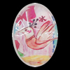 Glass Cabochons, fancy drawing, Flat Oval 18x25mm, Sold by Bag