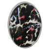 Glass Cabochons, fancy drawing, Flat Oval 18x25mm, Sold by Bag