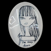 Glass Cabochons, fancy drawing, Flat Oval 18x25mm, Sold by Bag