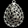 Copper Pendant Jewelry Findings Lead-free, Teardrop, 14x20mm, Sold by Bag