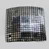 Acrylic Cabochons With Hole, Faceted Square 14mm, Sold by Bag