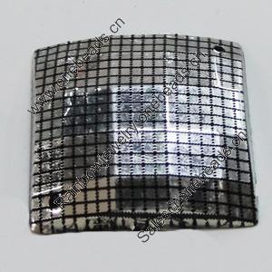 Acrylic Cabochons With Hole, Faceted Square 30mm, Sold by Bag