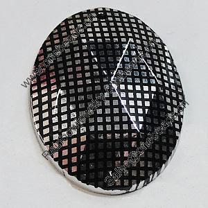 Acrylic Cabochons With Hole, Faceted Flat Oval 10x14mm, Sold by Bag
