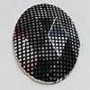 Acrylic Cabochons With Hole, Faceted Flat Oval 23x30mm, Sold by Bag