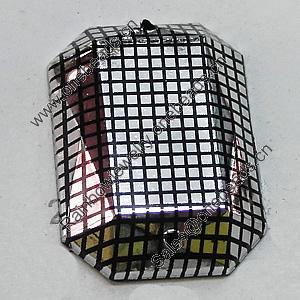 Acrylic Cabochons With Hole, Faceted Polygon 18x13mm, Sold by Bag