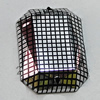 Acrylic Cabochons With Hole, Faceted Polygon 30x22mm, Sold by Bag
