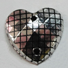 Acrylic Cabochons With Hole, Faceted Heart 14mm, Sold by Bag