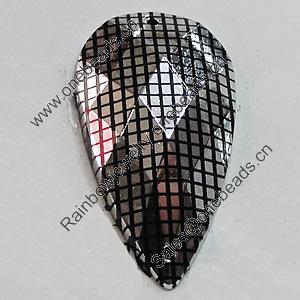 Acrylic Cabochons With Hole, Faceted Teardrop 10x6mm, Sold by Bag