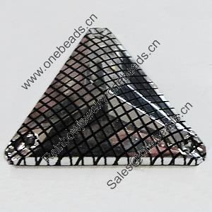 Acrylic Cabochons With Hole, Faceted Triangle 14mm, Sold by Bag