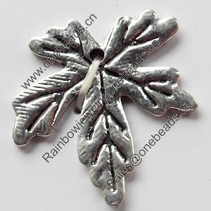 Pendant, Zinc Alloy Jewelry Findings, Leaf, 20x22mm, Sold by Bag