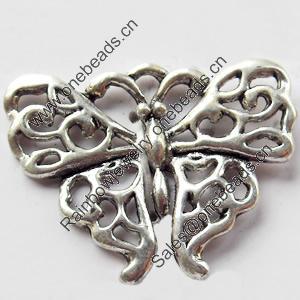 Pendant, Zinc Alloy Jewelry Findings, Butterfly, 25x20mm, Sold by Bag