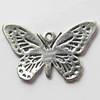 Pendant, Zinc Alloy Jewelry Findings, Butterfly, 24x14mm, Sold by Bag