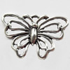 Pendant, Zinc Alloy Jewelry Findings, Butterfly, 28x19mm, Sold by Bag