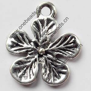 Pendant, Zinc Alloy Jewelry Findings, Flower, 18x20mm, Sold by Bag