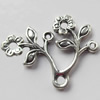 Pendant, Zinc Alloy Jewelry Findings, Flower, 28x22mm, Sold by Bag