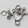 Pendant, Zinc Alloy Jewelry Findings, Flower, 28x22mm, Sold by Bag