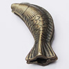 Beads, Zinc Alloy Jewelry Findings, Fish 11x33mm, Sold by Bag