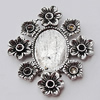 Zinc Alloy Cabochons Settings, Outside diameter:26x29mm, Interior diameter:10x14mm, Sold by Bag 