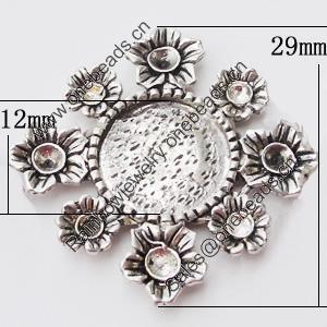 Zinc Alloy Cabochons Settings, Outside diameter:29mm, Interior diameter:12mm, Sold by Bag 