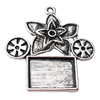 Zinc Alloy Pendant Settings, Outside diameter:29x32mm, Interior diameter:14x10mm, Sold by Bag 