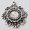 Zinc Alloy Pendant Settings, Outside diameter:25x28mm, Interior diameter:9mm, Sold by Bag 