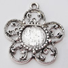 Zinc Alloy Pendant Settings, Outside diameter:25x28mm, Interior diameter:10mm, Sold by Bag 