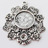 Zinc Alloy Pendant Settings, Outside diameter:29x34mm, Interior diameter:12mm, Sold by Bag 