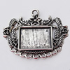 Zinc Alloy Pendant Settings, Outside diameter:32x25mm, Interior diameter:15x11mm, Sold by Bag 