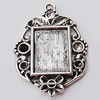 Zinc Alloy Pendant Settings, Outside diameter:23x32mm, Interior diameter:10x14mm, Sold by Bag 