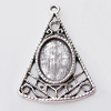 Zinc Alloy Pendant Settings, Outside diameter:23x34mm, Interior diameter:10x14mm, Sold by Bag 