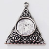 Zinc Alloy Pendant Settings, Outside diameter:27x33mm, Interior diameter:12mm, Sold by Bag 