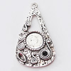 Zinc Alloy Pendant Settings, Outside diameter:23x41mm, Interior diameter:10mm, Sold by Bag 