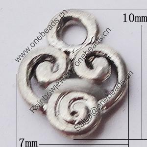 Pendant, Zinc Alloy Jewelry Findings, 7x10mm, Sold by Bag