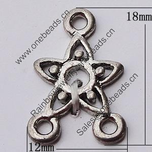 Connectors, Zinc Alloy Jewelry Findings, 12x18mm, Sold by Bag