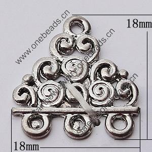 Connectors, Zinc Alloy Jewelry Findings, 18x18mm, Sold by Bag