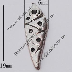 Pendant, Zinc Alloy Jewelry Findings, 6x19mm, Sold by Bag