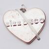 Pendant, Zinc Alloy Jewelry Findings, Heart 15x14mm, Sold by Bag