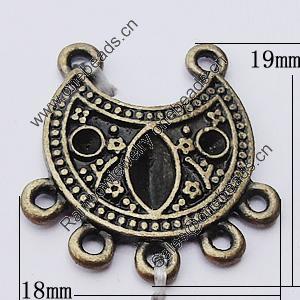 Connectors, Zinc Alloy Jewelry Findings, 18x19mm, Sold by Bag