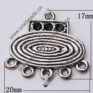 Connectors, Zinc Alloy Jewelry Findings, 20x17mm, Sold by Bag