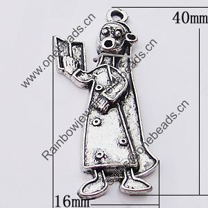 Pendant, Zinc Alloy Jewelry Findings, 16x40mm, Sold by Bag