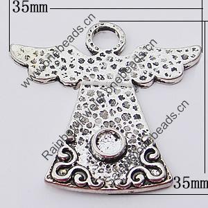 Pendant, Zinc Alloy Jewelry Findings, 35x35mm, Sold by Bag