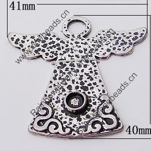 Pendant, Zinc Alloy Jewelry Findings, 41x40mm, Sold by Bag