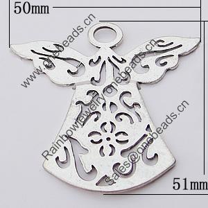 Pendant, Zinc Alloy Jewelry Findings, 50x51mm, Sold by Bag