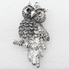 Pendant, Zinc Alloy Jewelry Findings, Die Eule, 34x64mm, Sold by Bag