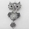 Pendant, Zinc Alloy Jewelry Findings, Die Eule, 37x75mm, Sold by Bag