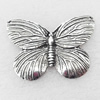 Pendant, Zinc Alloy Jewelry Findings, Butterfly, 45x31mm, Sold by Bag