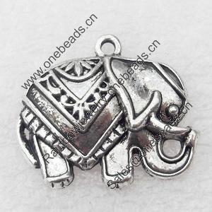 Pendant, Zinc Alloy Jewelry Findings, Eleplant, 25x22mm, Sold by Bag