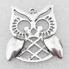 Pendant, Zinc Alloy Jewelry Findings, Die Eule, 27x30mm, Sold by Bag