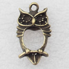 Pendant, Zinc Alloy Jewelry Findings, Die Eule, 13x22mm, Sold by Bag